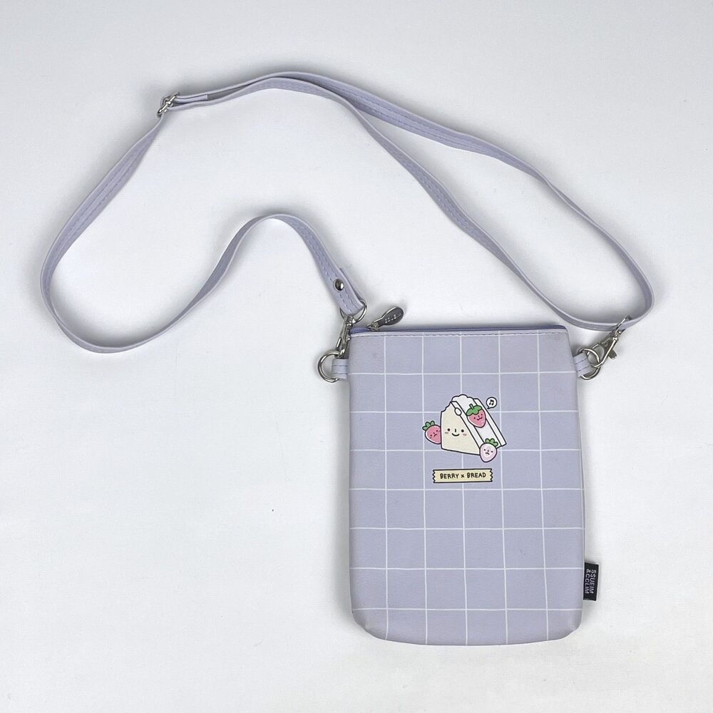 SSUEM & CCLIM Purple Berry & Bread Faux Leather Crossbody Bag Mini Purse
